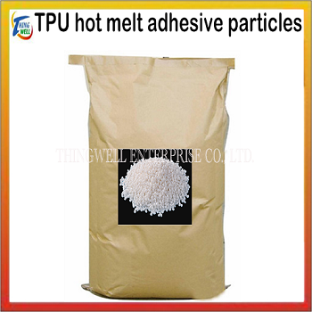 TPU modified composite hot melt adhesive particles.