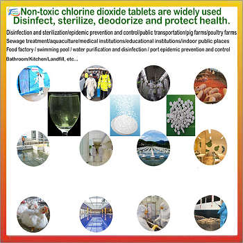 Non-toxic and environmentally friendly chlorine dioxide disinfectant tablets