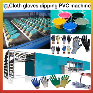 Cotton gloves soaked in PVC liquid equipment